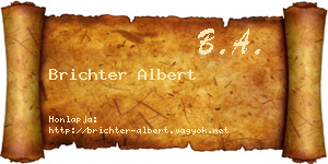 Brichter Albert névjegykártya